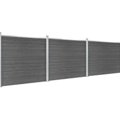 vidaXL WPC Sichtschutzzaun Element Set 526 x 146 cm schwarz