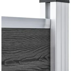 vidaXL WPC Sichtschutzzaun Element Set 526 x 146 cm schwarz