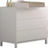 Vipack Wickelkommode weiß Holz, Holzwerkstoff, Kiefer, teilmassiv, 3 Schubladen Schubladen, 98.5x103.4x72.6 cm, Babymöbel, Wickelkommoden, & Zubehör, Wickelkommoden
