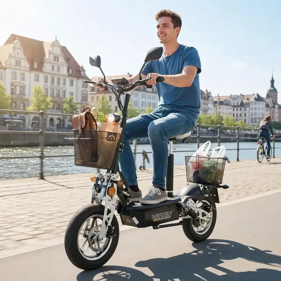 Viron VR-1500-EEC 1000 W 35 km/h Schwarz mit Korbset