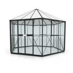 Vitavia Hera 9000 Alu schwarz ESG 3 mm/Dach HKP 6 mm 9 m2 inkl. Fundament
