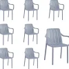 vortivo Gartenstuhl 8er Set stapelbar – Hochwertige Outdoor-Stühle in Grau,