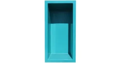 Wacredo GFK Rechteckbecken 200 x 100 x 60cm Kneippbecken Teichbecken Wasserspielbecken architektonisches Wasserbecken für Wasserspiel Glasfaser (Blau)