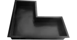 Wacredo GFK Winkelbecken 140 x 70 x 35cm Kneippbecken Teichbecken Wasserspielbecken architektonisches Wasserbecken für Wasserspiel Glasfaser (Schwarz)