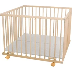 Waldin Baby Laufgitter 100 x 100 cm natur Bodenfarbe natur