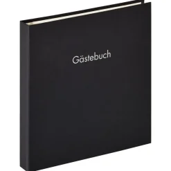 walther design Gästebuch schwarz 26 x 25 cm mit Prägung und Spiralbindung, Fun GB-206-B