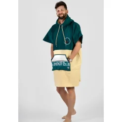 Wave Hawaii Cotton Velours Petrol Poncho