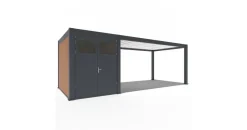 Weide Carport mit Abstellraum Aluminium Pergola 3  x7,2 m Anthrazit