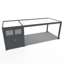 Weide Carport mit Abstellraum Aluminium Pergola 3  x7,2 m Anthrazit