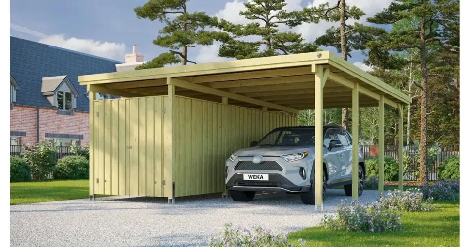 Weka Carport 607 Gr. 3 inkl. XXL Geräteraum 4,78 x 5,79 m kdi