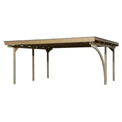 Weka Doppelcarport 616 A 5,00 x 5,00 m braun inkl. Einfahrtsbogen