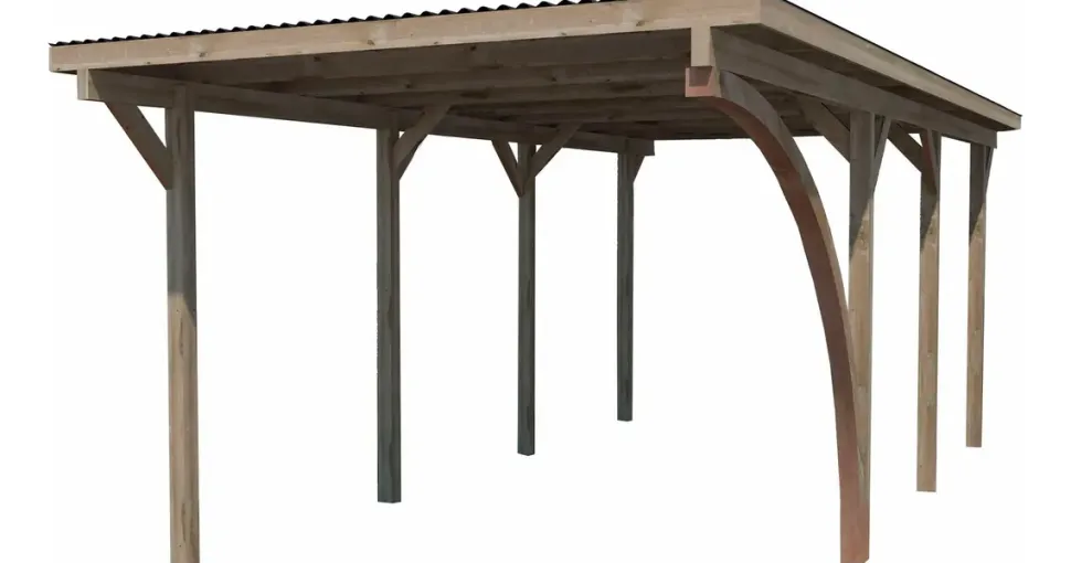 Weka Einzelcarport 606 A 3,00 x 6,00 m kdi mit Rundbogen