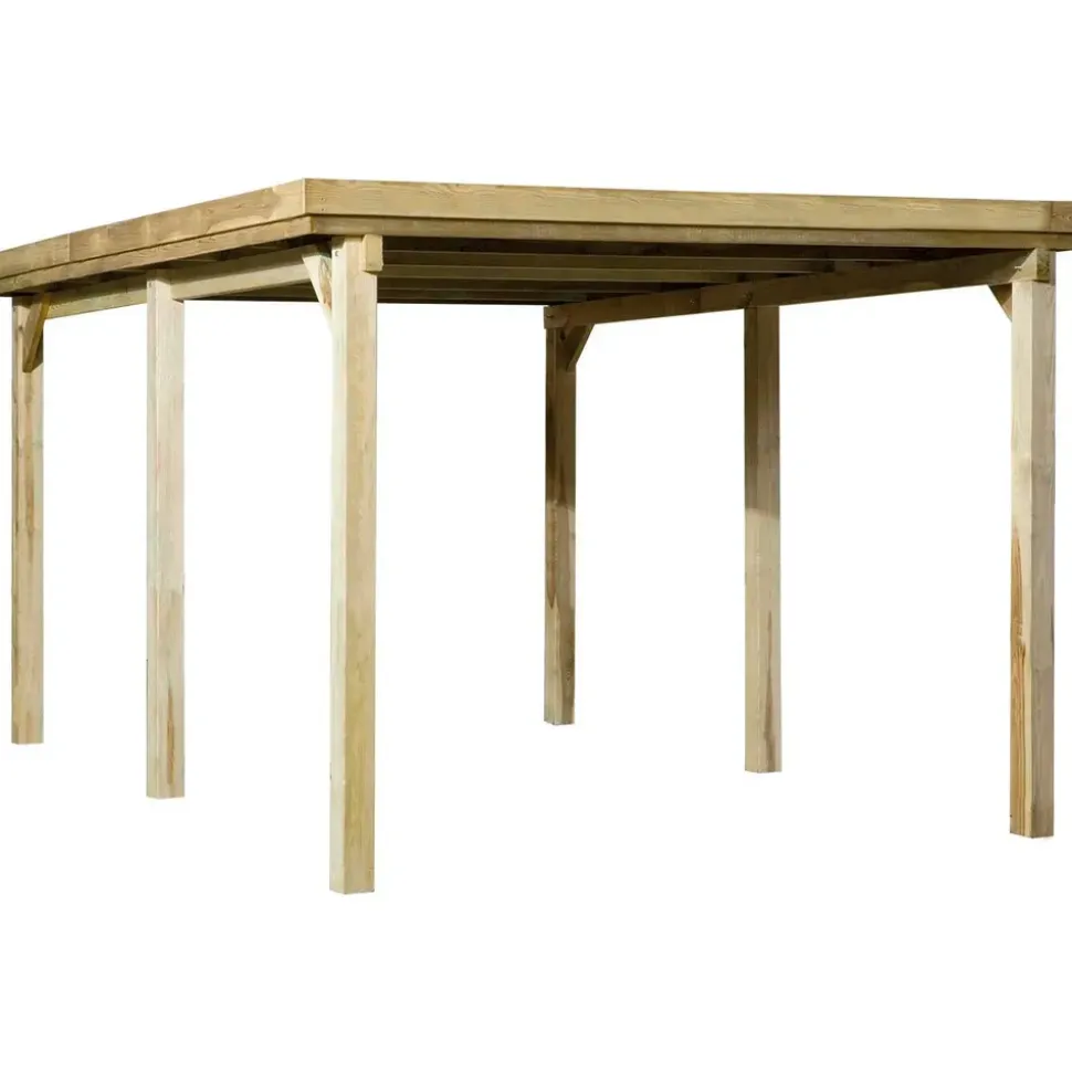 Weka Einzelcarport 617 2,94 x 3,98 m kdi ohne Dachplatten