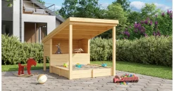 Weka Sandkasten Tabaluga Bully mit Überdachung beige