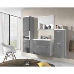 WELLTIME Badmöbel-Set ELDA 5-tlg. Grau