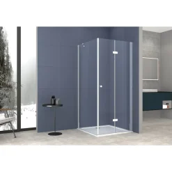 WELLTIME Mixwell Duschwand 80 x 195 cm 1 von 2 Teilen silber transparent