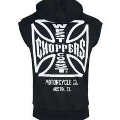 West Coast Choppers WCC OG ATX Sleeveless Zip Hoodie Schwarz XL