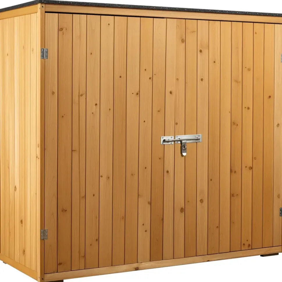 Wiltec Gartenhaus mit Doppeltür 136 x 58 x 127 cm Naturfarbe Holz