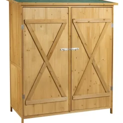 Wiltec Gerätehaus XXL 136 x 65,5 x 160 cm braun 60191
