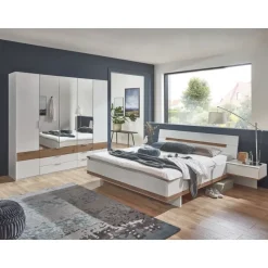 WIMEX Komplettschlafzimmer "Gibraltar", weiß (weiß, absetzung artisan eiche nachbildung), B/H: 180cm x 200cm, Holzwerkstoff, Schlafzimmermöbel-Sets