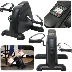 Wisam® Mini Heimtrainer LCD Arm Bein Trainer Pedalgerät schwarz