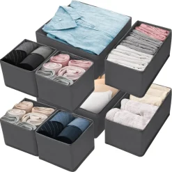 Withosent Aufbewahrungsbox 8er Set grau