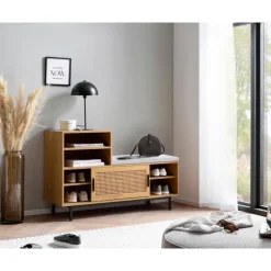 Wohnling Schuhbank 120 x 49 x 40 cm braun / Eiche