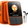 WOLFANG MP3-Player mit Bluetooth 5.2, Sportclip, Mini-Größe, Gewicht 28,3 g, HiF-FM-Radio, Diktiergerät, Kopfhörer im Lieferumfang enthalten, Orange