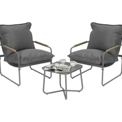 Woltu Gartenlounge-Set 3-tlg. Grau