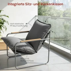 Woltu Gartenlounge-Set 3-tlg. Grau