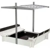 wondermake® Sandkasten mit Dach und Abdeckung grau/schwarz/weiß