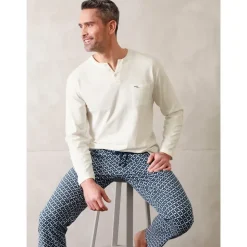 wäschepur Schlafanzug-Shirt Langarm Beige 56/58