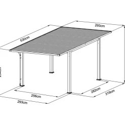Ximax Carport Wing Plus 530 x 293 cm anthrazit