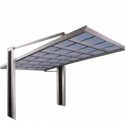 Ximax My-Port Typ 2450 2,43 x 5,03 m Edelstahl-Look inkl. Regenrinne