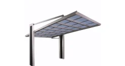 Ximax My-Port Typ 2450 2,43 x 5,03 m Edelstahl-Look inkl. Regenrinne