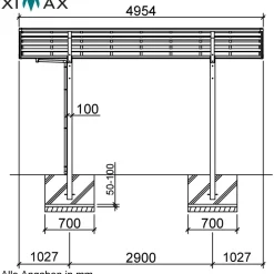Ximax Portoforte 60 2,70 x 4,95 m mattbraun