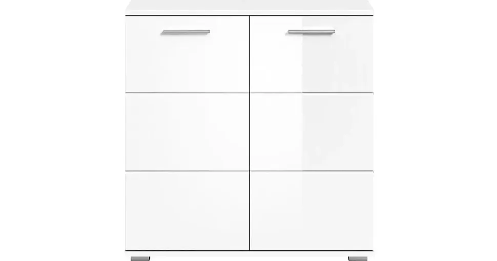 xonox.home Kommode Prego 80 x 83 x 37 cm Weiß Hochglanz