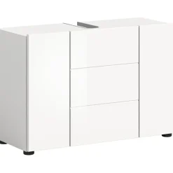 xonox.home Waschbeckenunterschrank Vira 82 x 56 x 34 cm Weiß Hochglanz