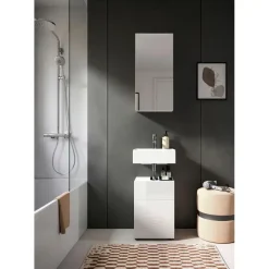 xonox.home Waschbeckenunterschrank Vira 38 x 56 cm Weiß Hochglanz
