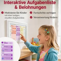 Xoro CPF 10 E1 – Smarter Familien-Planer Digitaler Kalender Aufgaben Essensplanung | 1280x800 Display 16GB Speicher Familien-Organizer