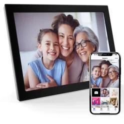 Xoro Digitaler Bilderrahmen, 1280x800 HD IPS Touch Display, 16GB Speicher, Automatische Rotation, Teilen Sie Fotos sofort von überall aus