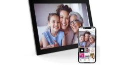 Xoro Digitaler Bilderrahmen, 1280x800 HD IPS Touch Display, 16GB Speicher, Automatische Rotation, Teilen Sie Fotos sofort von überall aus