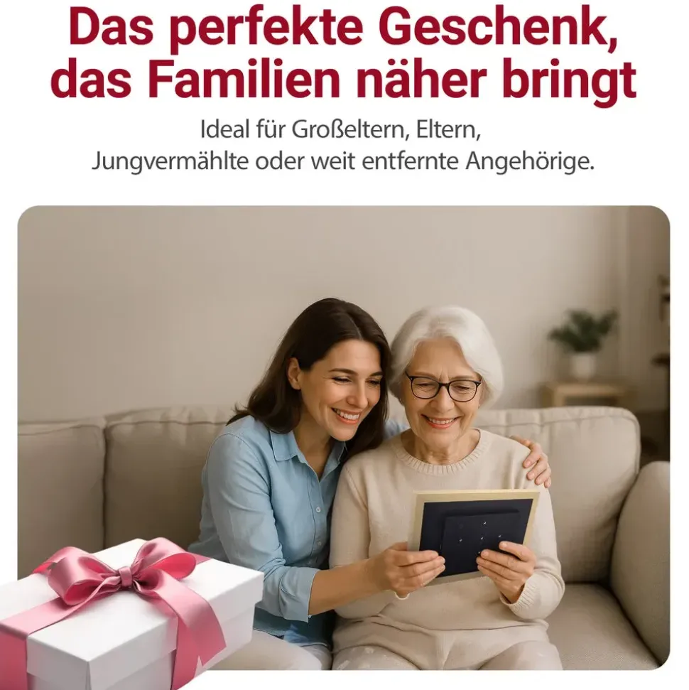 Xoro XOR107375 Digitaler Bilderrahmen Holz 27,9 cm 11" Touchscreen,