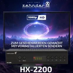 Zehnder HX 2200 Sat Receiver mit Aufnahmefunktion, HD fähig, Full HD, Digital Sat-Receiver