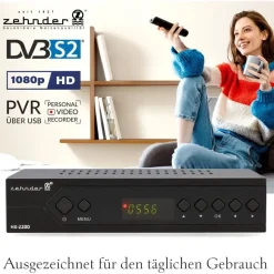 Zehnder HX 2200 Sat Receiver mit Aufnahmefunktion, HD fähig, Full HD, Digital Sat-Receiver
