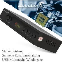 Zehnder HX 2200 Sat Receiver mit Aufnahmefunktion, HD fähig, Full HD, Digital Sat-Receiver