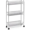 Zeller Rollwagen Mesh 3-lagig 70,5 cm x 17 cm x 44 cm Silber