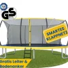 Zero Gravity Gartentrampolin 457 x 305 cm inkl. Leiter und Bodenanker Blau