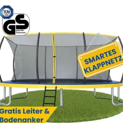 Zero Gravity Gartentrampolin 457 x 305 cm inkl. Leiter und Bodenanker Blau