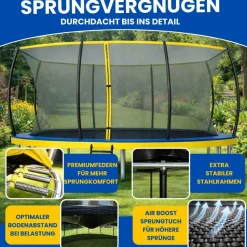 Zero Gravity Gartentrampolin 457 x 305 cm inkl. Leiter und Bodenanker Blau